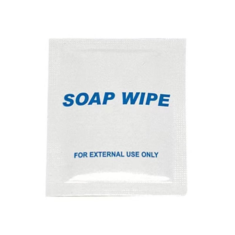 Disposable soap wipes for cleaning hands; individually packaged BZK disinfectant wipes (benzalkonium chloride); disposable mosquito repellent wipes (individually packaged); mosquito repellent and anti-itch tablets.